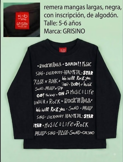 REMERA MANGAS LARGAS GRISINO T5-6